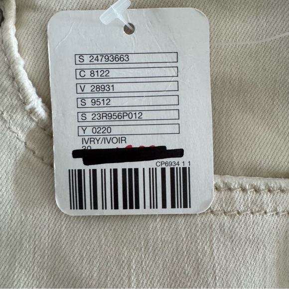 Free People Embroidered Side-Stripe Jeans Ivory W30| Mid Rise Skinny NWT - Picture 7 of 7